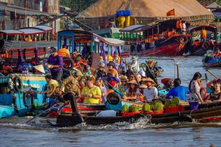 Indian family Cai Rang floating market Vietnam