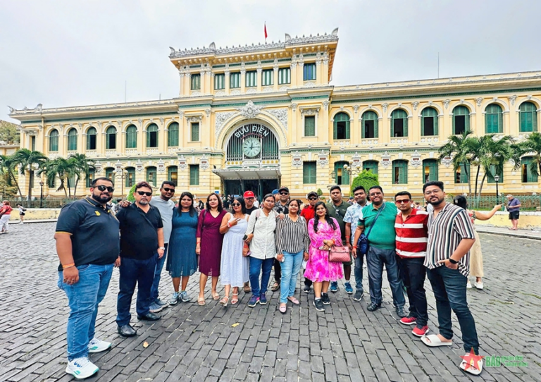 Indian tourists Ho Chi Minh City skyline photo