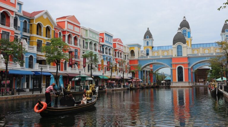 Indian couple Grand World Venice canal Phu Quoc